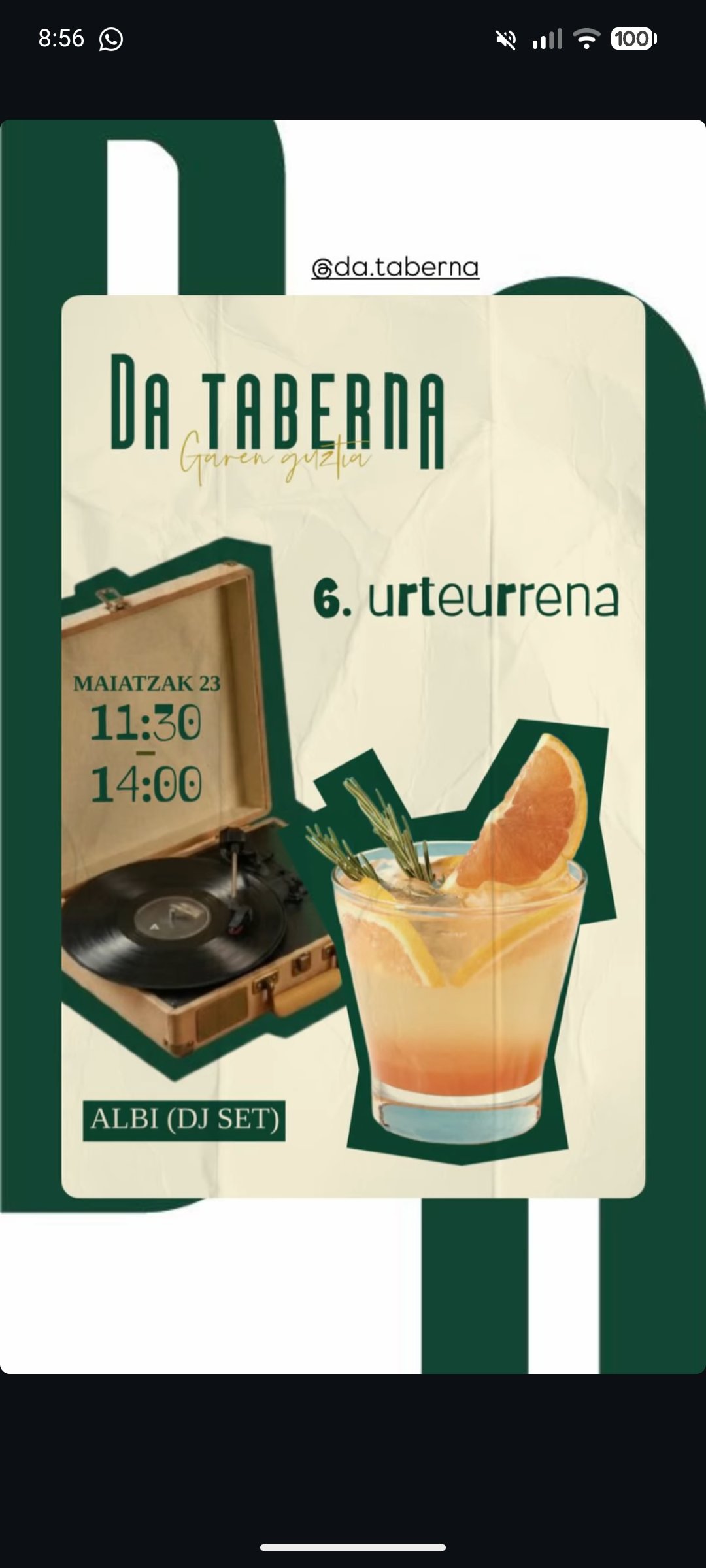 Cartel de Da Taberna 6. urteurrena